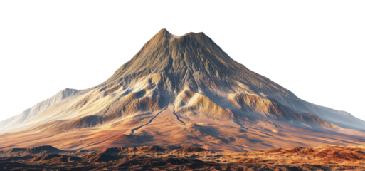 Landscape with volcano isolated on transparent background
