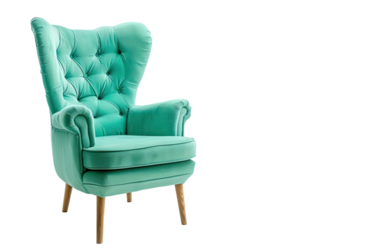 mint chair isolated on transparent