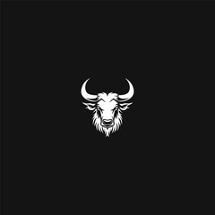 Buffalo logo design vector flat illustration