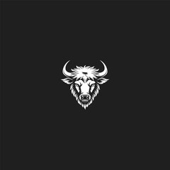 Buffalo logo design vector flat illustration