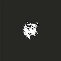 Buffalo logo design vector flat illustration