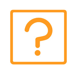 シンプルなオレンジ色のはてなマーク