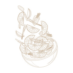 Vector Illustration Logo Line art Dongchimi Radish Water Kimchi