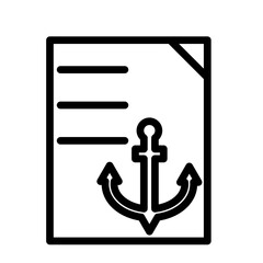 Anchor Text Vector Line Icon Design - obrazy, fototapety, plakaty