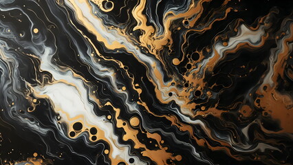 a black and gold swirl, liquid golden and black fluid, intricate flowing paint, abstract liquid acrylic art