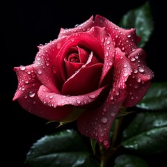 illustration of A rose delicate and elegant has pink and red velvet, Generative ai