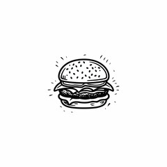 Burger logo design vector illustration template