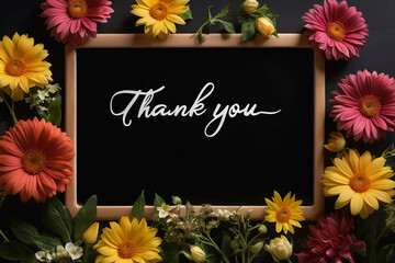 thank you card with flowers