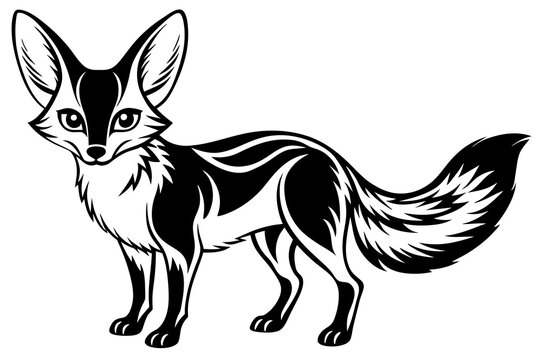 recommend clip art: fennec fox silhouette vector illustration