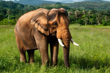 Old elephant in Thailand, wildlife, conservation, majestic
