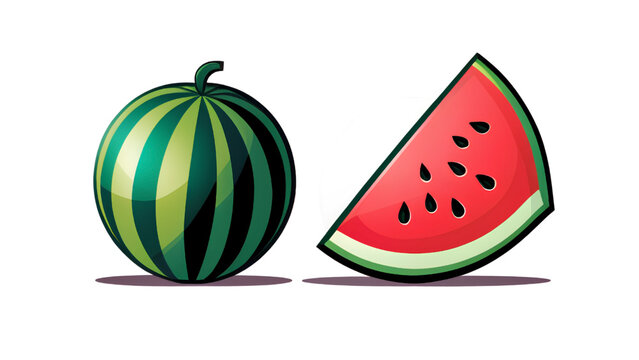 watermelon icon shet vector illustrator