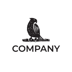 Fototapeta na wymiar Falcon bird silhouette illustration mark logo