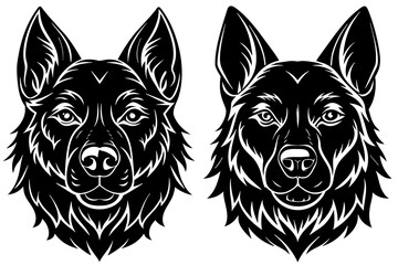 dog head silhouette vector illustration