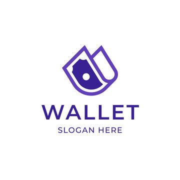 Wallet Cash Modern Minimal Purple Logo