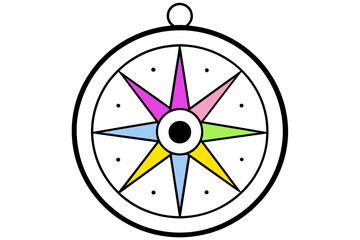 line art of a compass