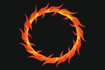 Fire circle realistic design. Vector illustration