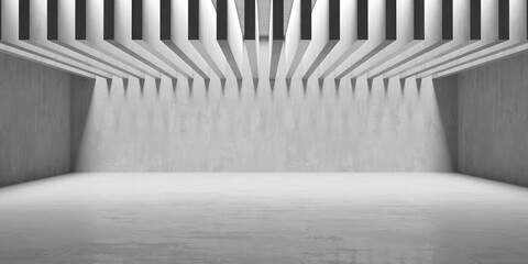 Abstract empty concrete interior. Minimalistic dark room design template