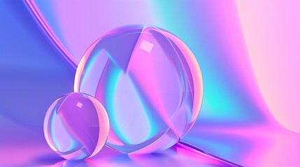Futuristic Spheres of Light: Abstract Reflections and Refractions in a Surreal Gradient Illumination
