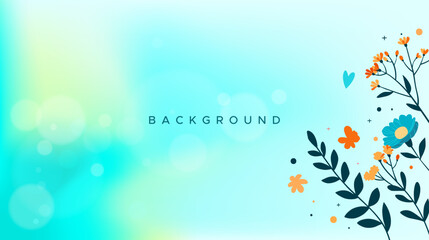 Fototapeta na wymiar Abstract background with floral ornaments, florals and fresh background colors with bokeh effect. dynamic background template for banners and posters