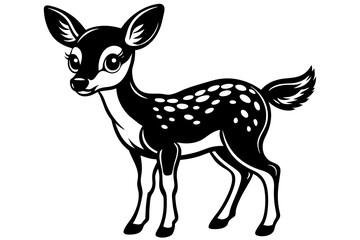 baby deer silhouette vector illustration