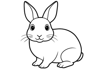 rabbit line art vector illustration