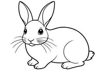 rabbit line art vector illustration
