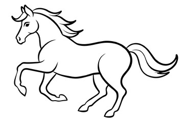 dancing horse line art vector illustration