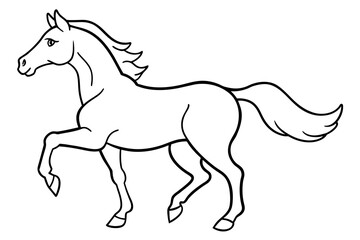 Obraz na płótnie Canvas dancing horse line art vector illustration
