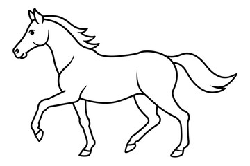 dancing horse line art vector illustration