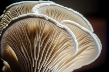 mushrooms on black background, close up shot