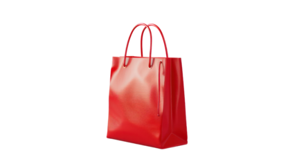 
red shopping bag isolated on white background.