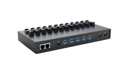 ethernet switch power supply isolated on white background 