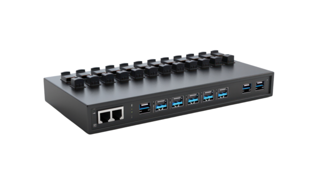 ethernet switch power supply isolated on white background 