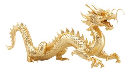 
gold dragon ,Chinese zodiac, isolated white background 