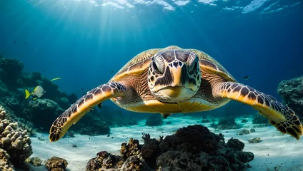 Wandcirkels plexiglas Green Sea Turtle  © rouda100