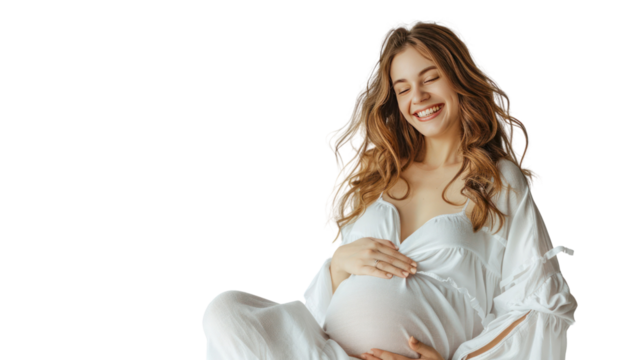 pregnant woman Wear a white shirt - Powered by Adobe
