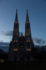 Obraz premium The Votivkirche, Vienna, Austria. Is a neo-Gothic style church.