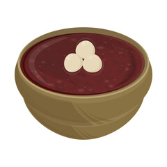 Vector illustration logo Traditional korean Red Bean Porridge patjuk
