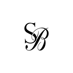 Initial Mixed Letter Logo. Logotype design. Simple Luxury Black Flat Vector SB