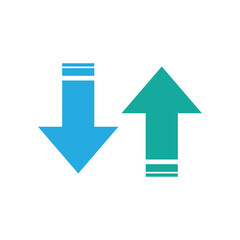 Up and down arrows icon vector on white background.