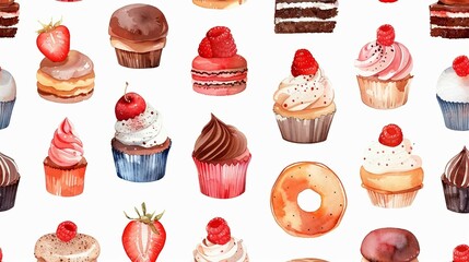 a bunch of cupcakes with different toppings on them - Powered by Adobe