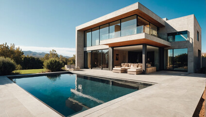 Fototapeta premium Modern House with Pool 