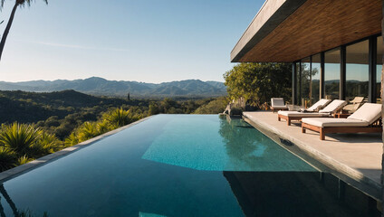 Fototapeta premium Modern House with Pool 