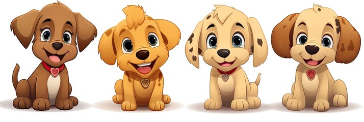Obraz premium Cute puppies, little furballs. Generative AI Technology 