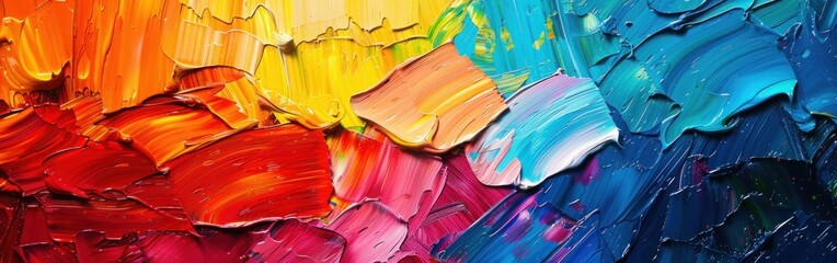 Vibrant Oil Paint Abstract Explosion Texture on Canvas
