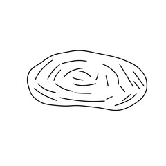 A drawing of a piece of food with a lot of lines on it