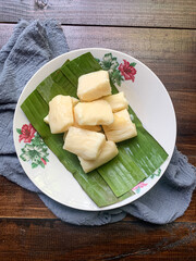 Tapai Ubi (fermented tapioca), a popular Malay dessert.