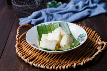 Tapai Ubi (fermented tapioca), a popular Malay dessert.