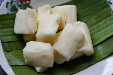 Tapai Ubi (fermented tapioca), a popular Malay dessert.