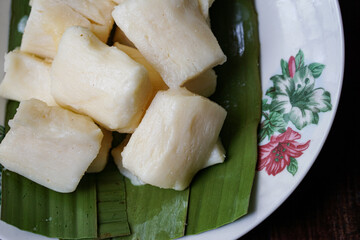 Tapai Ubi (fermented tapioca), a popular Malay dessert.